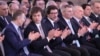 Основатель «Грузинской мечты» Бидзина Иванишвили (слева), премьер Ираклий Гарибашвили и другие лидеры правящей партии