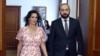 Armenia - Armenian Foreign Minister Ararat Mirzoyan meets his Belgian counterpart Hadja Lahbib in Yerevan, August 22, 2023.