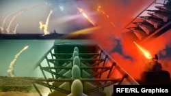 БПЛА «Шахед» і запуски ракет із російського полігону «Чауда» в анексованому Криму. Колаж