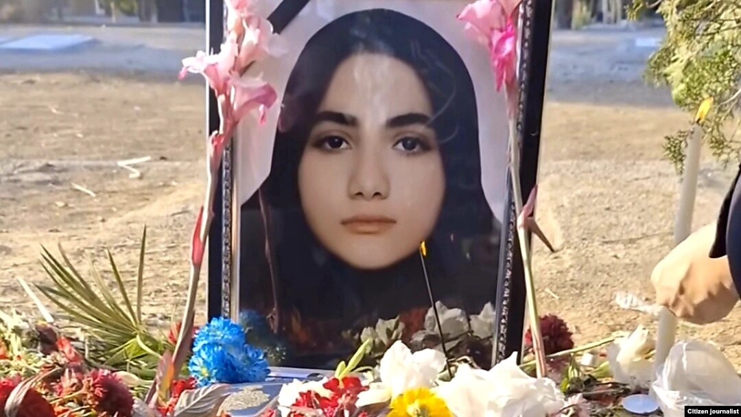 Family and friends convened at Armita Garavand's grave to honor the memory of the 17-year-old, who died on October 29. 
