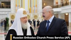 Патрыярх Кірыл і Аляксандар Лукашэнка ў Менску, 18 кастрычніка 2018