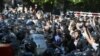 Armenia - Opposition protesters clash with riot police in Yerevan, 16 April 2018.