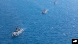 Російські кораблі в районі Тартуса 12 вересня 2024 року. Скриншот із відео Міноборони РФ