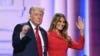 Ozalky prezident Donald Tramp ozalky birinji hanym Melania Tramp bilen, Respublikan partiýanyň milli konwensiýasynyň soňky güni.
