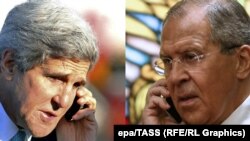 Reprezentantul special pentru schimbările climatice al SUA, John Kerry (stânga) și ministrul rus de externe Serghei Lavrov. (colaj foto)