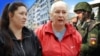 Photo collage: the Kolisnichenko family, who own real estate in Crimea, their house, and a Russian serviceman
