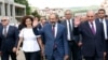 Nagorno-Karabakh - Armenian Prime Minister Nikol Pashinian (C) visits Stepanakert, 9 May 2018.