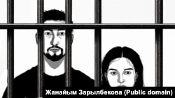Азамат Ишенбеков жана Махабат Тажибек кызы. Сүрөттү Жанайым Зарылбекова тарткан.