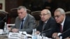 Vazgen Manukian (in the center) participating in the first meeting of the Vernatun public-political club, Yerevan, November 15, 2019