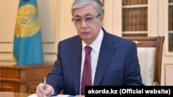 Among the top officials on the list were Kazakh President Qasym-Zhomart Toqaev (above) and Prime Minister Asqar Mamin.