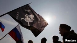 A pro-Russian rally in the southern Russian city of Stavropol on March 7.