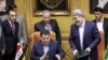Iran -- Interior ministers of Iran and Iraq signing an agreement on sending pilgrims to Iraq. Sunday August 13, 2017.