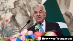 Khawaja Muhammad Asif, leader of the Pakistan Muslim League - Nawaz (PML-N) party and former foreign minister. (file photo)