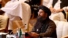 Mullah Abdul Ghani Baradar, who led the Taliban delegation in Doha, speaks at the commencement of peace talks with the Afghan government in Doha on September 12.
