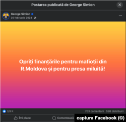 George Simion cere oprirea finanțărilor pentru „mafioții din R.Moldova”.