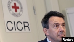 Switzerland -- Peter Maurer, President of the International Committee of the Red Cross (ICRC), at a news conference in Geneva, 07Sep2012