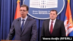Susret Aleksandra Vučića i Milorada Dodika, Beograd 20.1.2014.