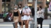 Residents wearing face masks in downtown Yerevan