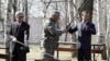 Presidents Dmitry Medvedev of Russia and Serzh Sarkisian of Armenia fish during their informal meeting in Zavidovo, Russia on April 23, 2009.
