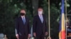 Președintele Republicii Polone, Andrzej Duda și președintele Româniai, Kalus Iohannis, la conferință de presă comună. București, 10 mai 2021.