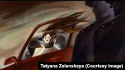 Ала качуунун курмандыгы Айзаданын окуясы боюнча Татьяна Зеленскаянын тарткан сүрөтү. 8-апрель, 2021-жыл.
