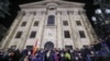 ARMENIA - Angry protesters gather outside the parliament building in Yerevan, November 10, 2020.