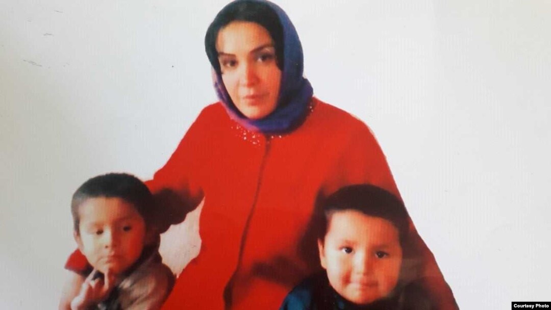 Maqsuda Alimardonova with her two sons, in a photo taken in May 2018