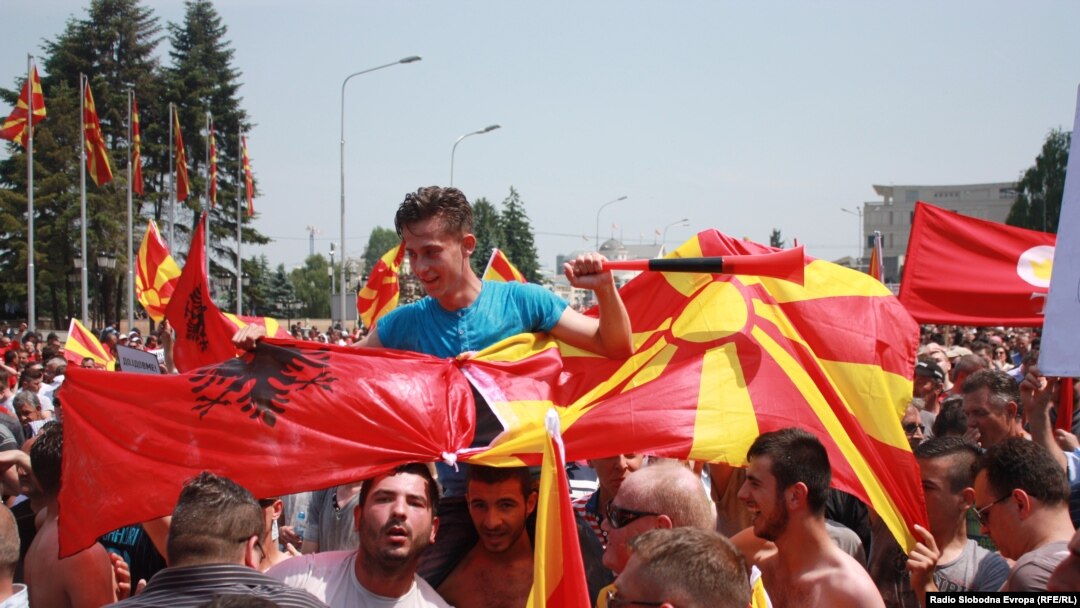 PHOTO GALLERY: Antigovernment Protests In Skopje