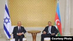 Азербайджан - Встреча президента Израиля Шимона Переса с президентом Азербайджана Ильхамом Алиевым, 28 июня 2009 г. 