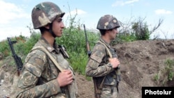 Nagorno-Karabakh - Armenian soldiers on frontline duty in northeastern Karabakh, 7May2016.