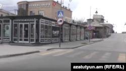 դատարկ փողոց Գյումրիում, 25-ը մարտի, 2020թ.