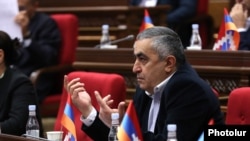 Armenia - Opposition leader Armen Rustamian speaks in the parliament, October 22, 2024.