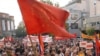 Armenia -- Armeian Revolutionary Federation supporters rally in Yerevan to condemn Armenia's fence-mending agreements with Turkey on October 16, 2009.