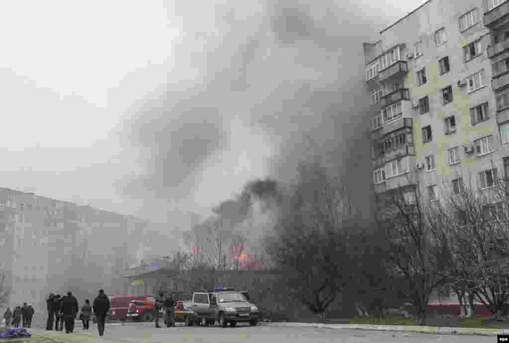 Әскери снарядтар түскен жерлерде өрт шықты.