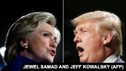 Кандидаты в президенты США Хиллари Клинтон (слева) и Дональд Трамп.